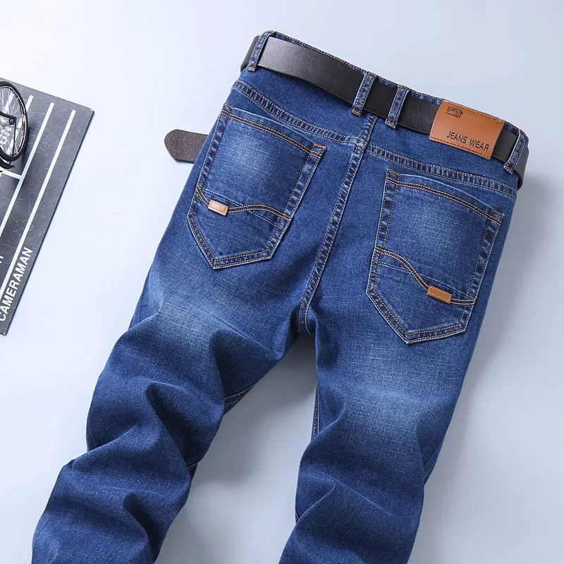 Factory Direct Sales Summer Stretch Men's Jeans Men's Straight Loose Casual plus Size High Waist Men's Pants