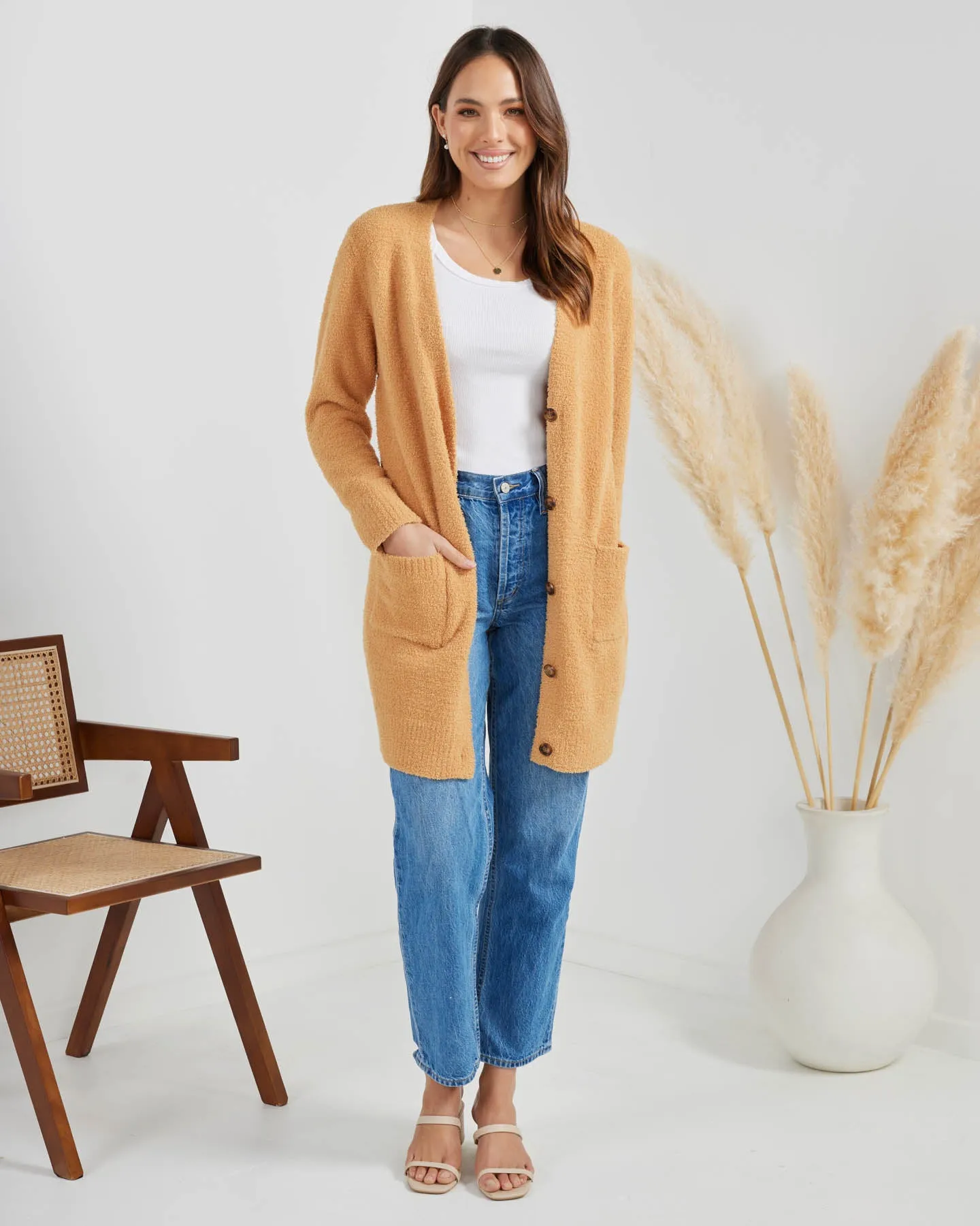 Faith Cardigan-Mustard