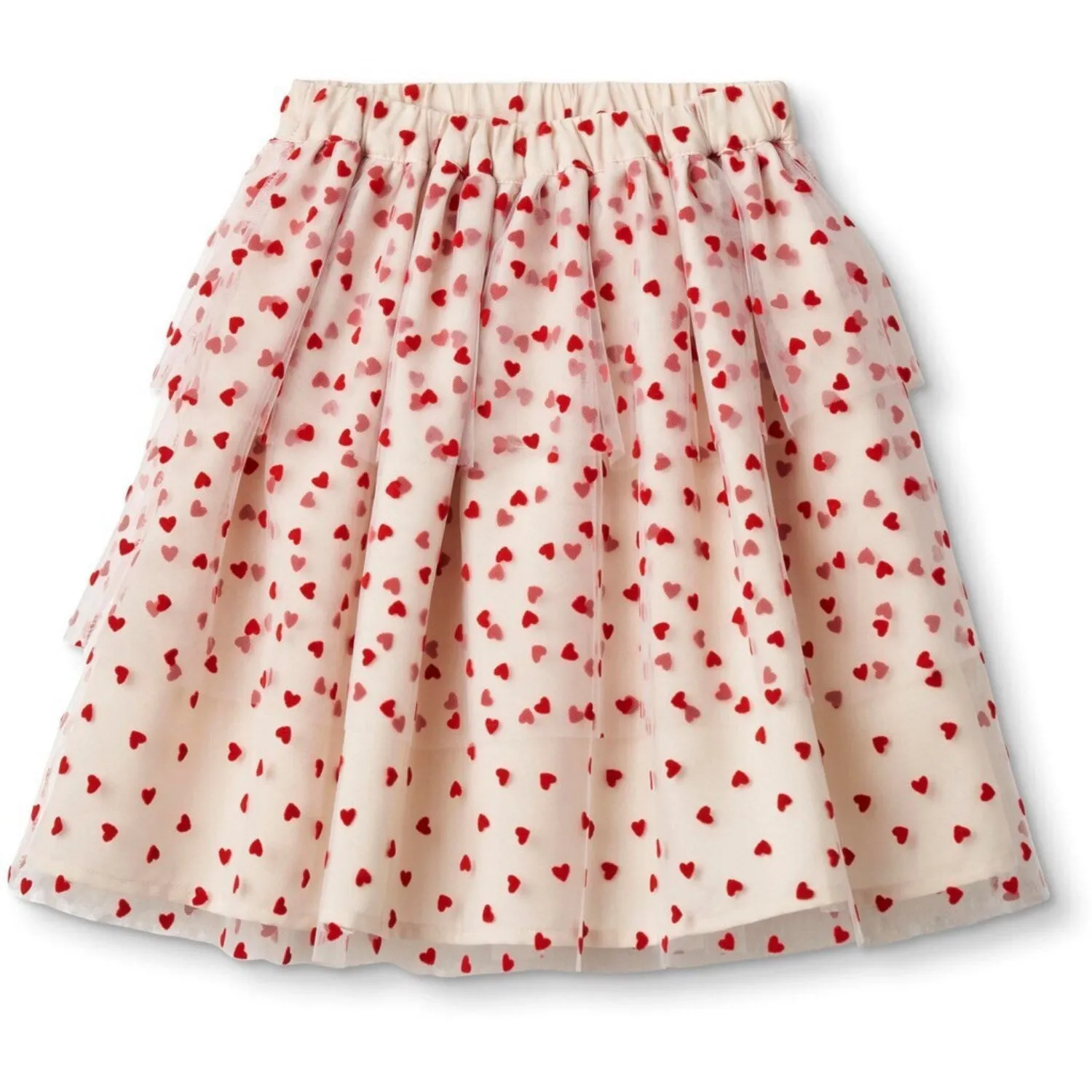 Fliink Sandshell/ Pompeian Red Tulle Heart Skirt