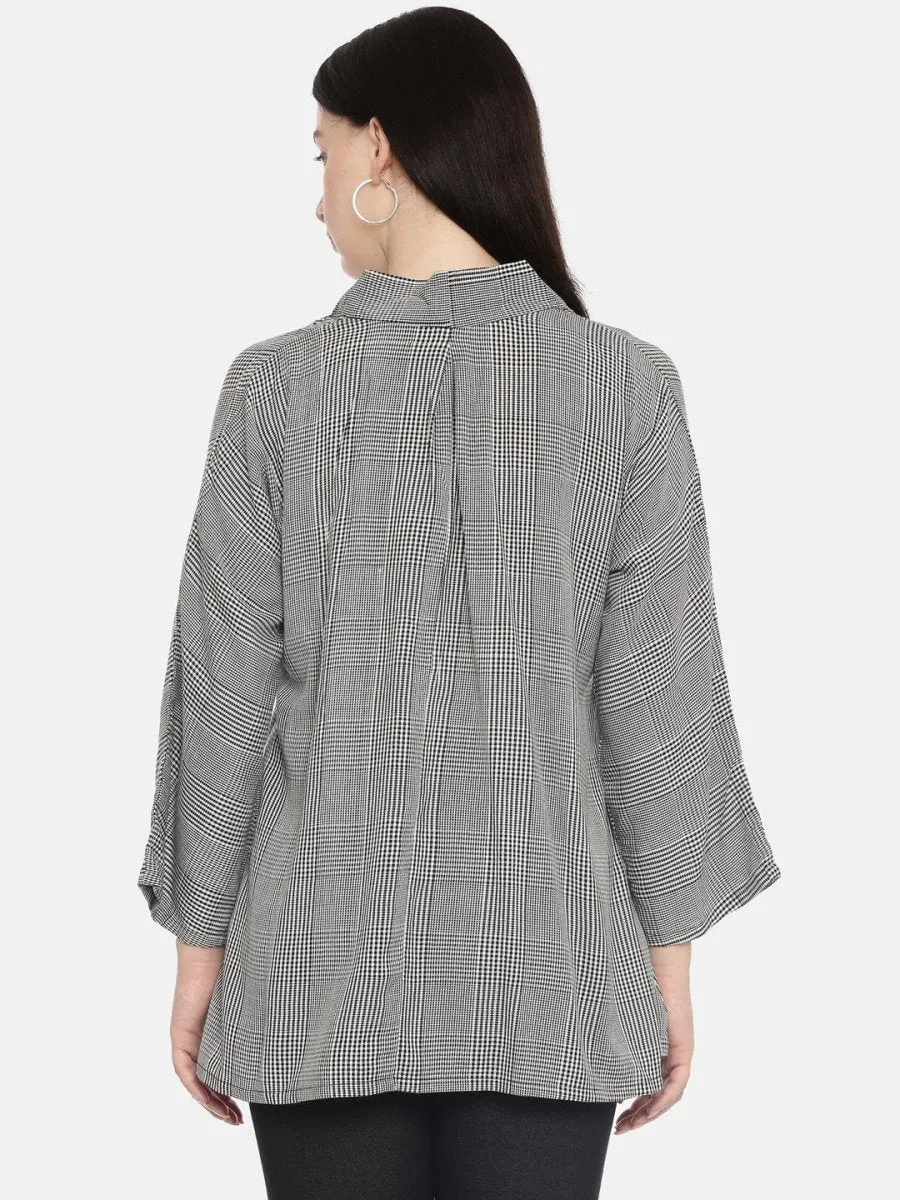 Gingham Style Checks Maternity and Nursing Tunic Top