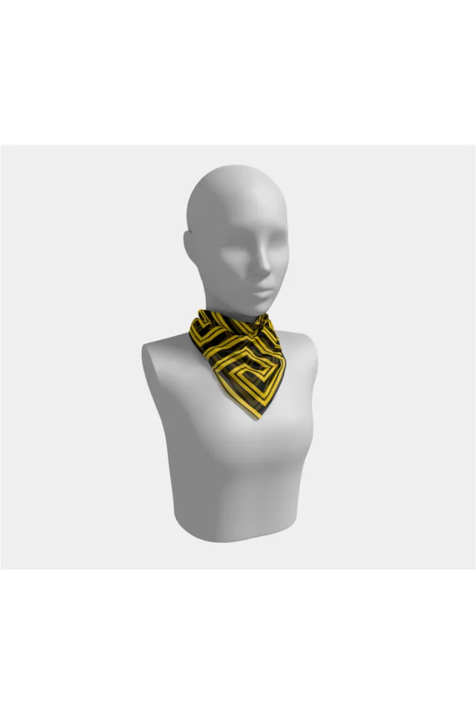 Gold Greek Key Square Scarf