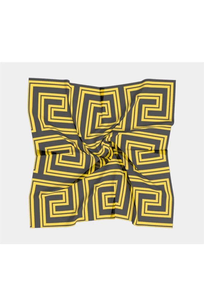 Gold Greek Key Square Scarf