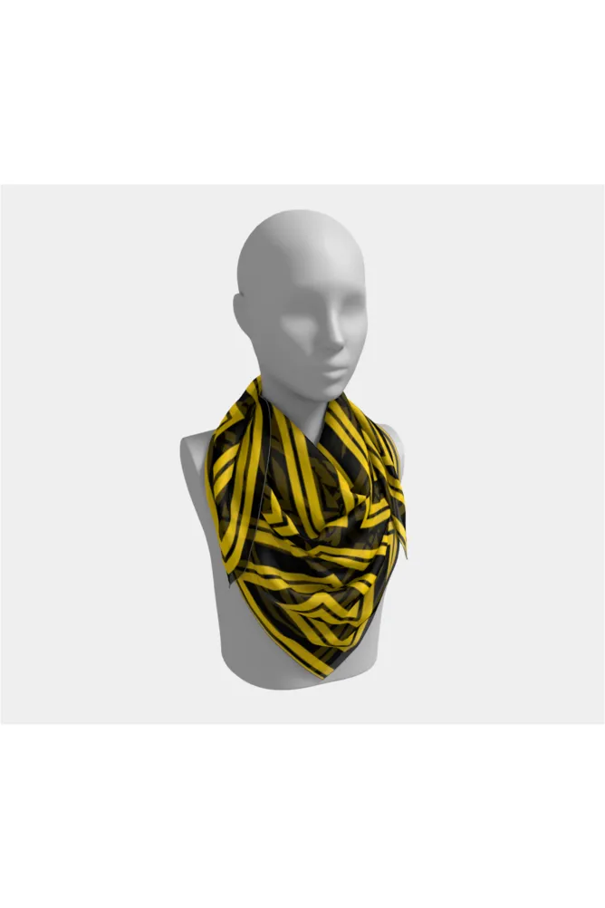 Gold Greek Key Square Scarf