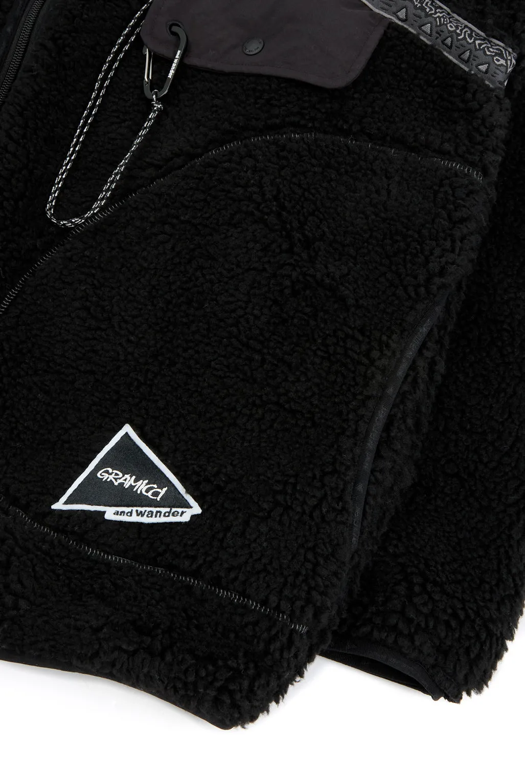 Gramicci x And Wander JQ Tape Fleece Jacket - BLACK