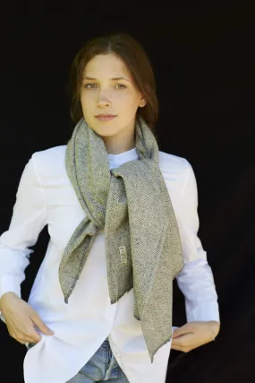 Grey Diamond Weave Scarf