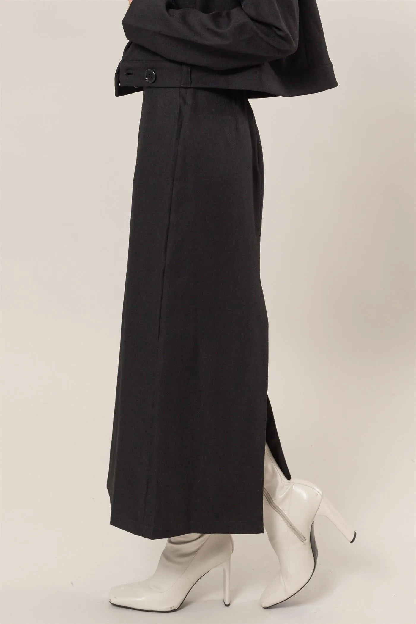 HF25C012-Pencil Midi Skirt