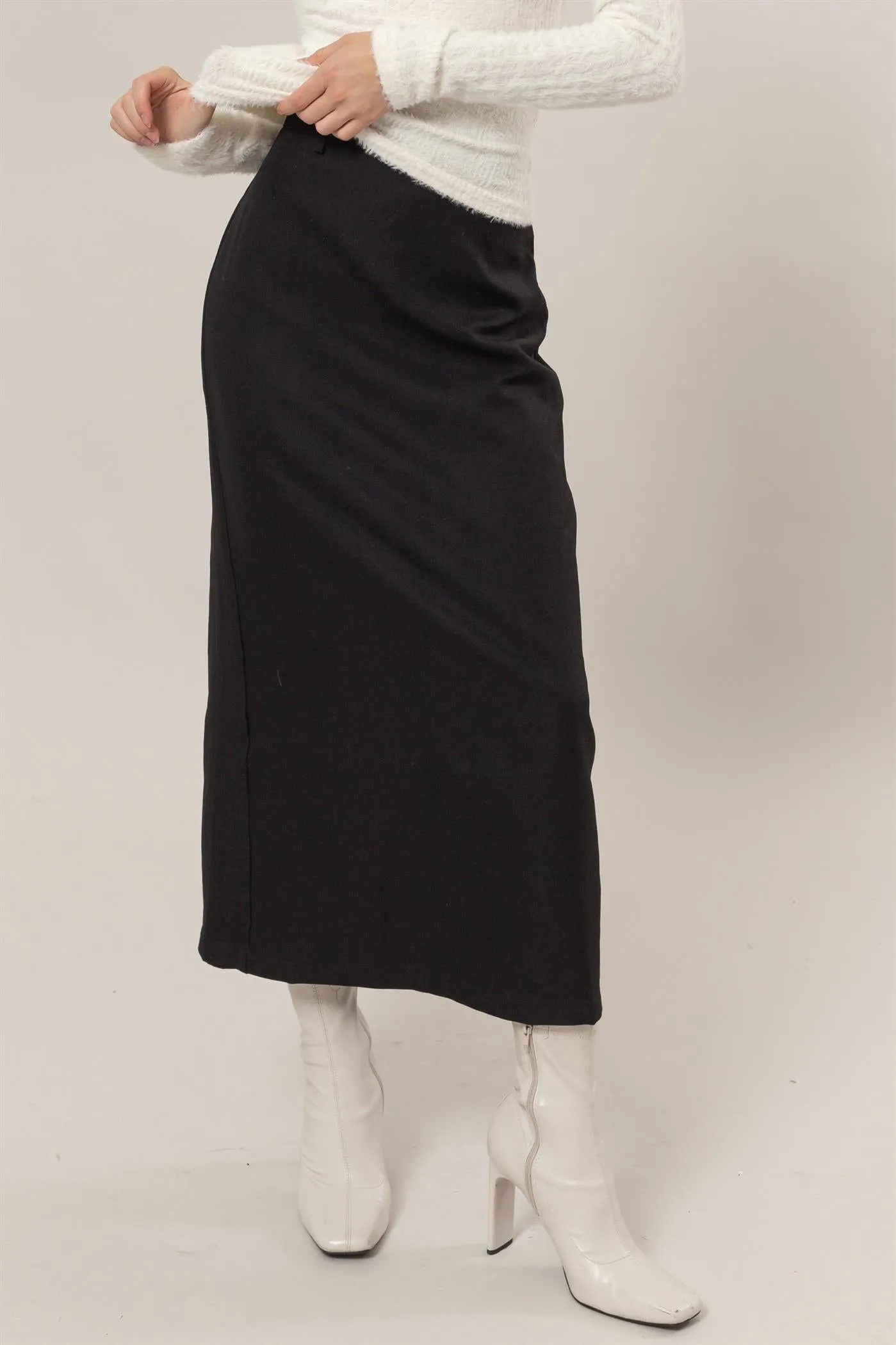 HF25C012-Pencil Midi Skirt