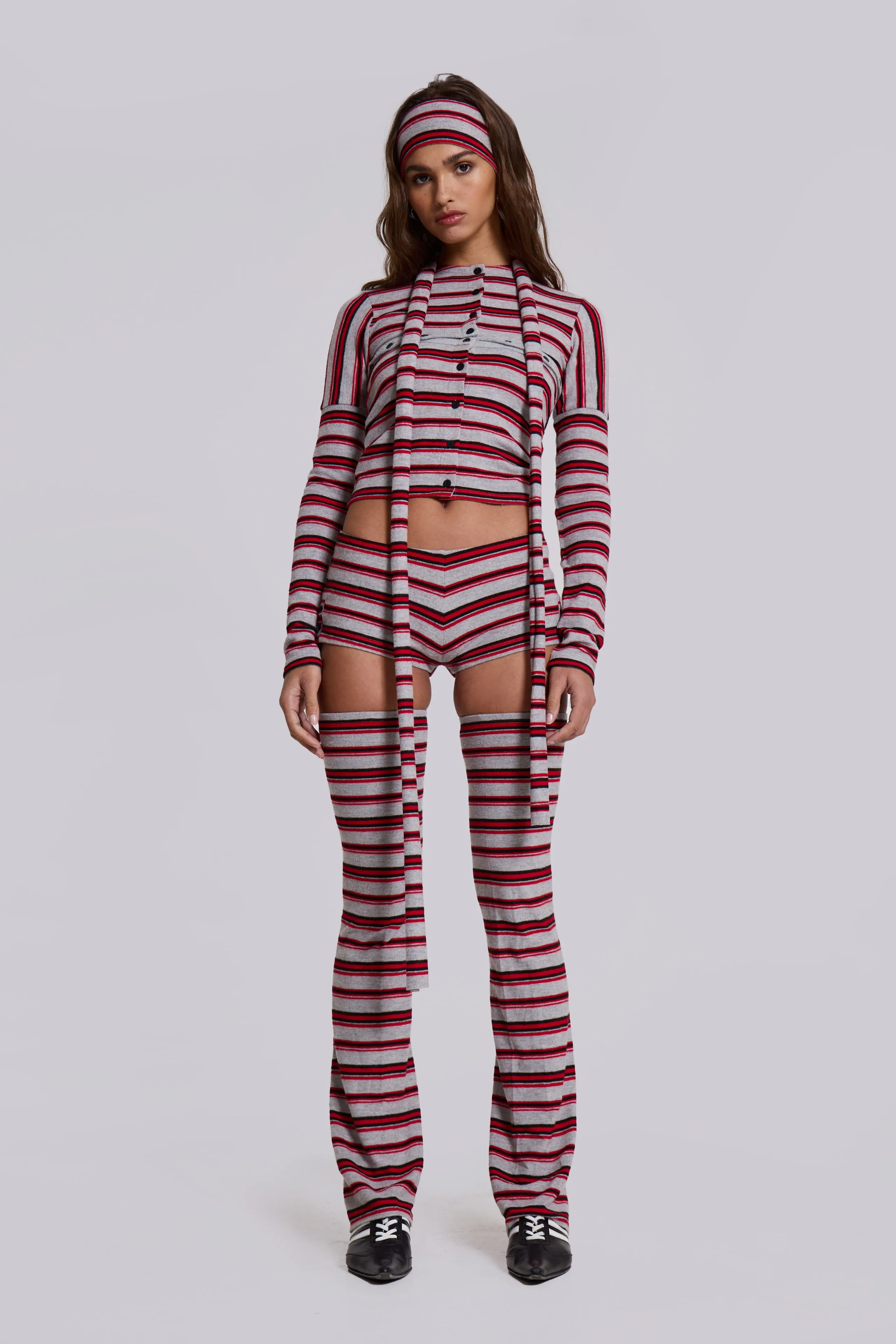 Isla Stripe Thigh High Leg Warmers