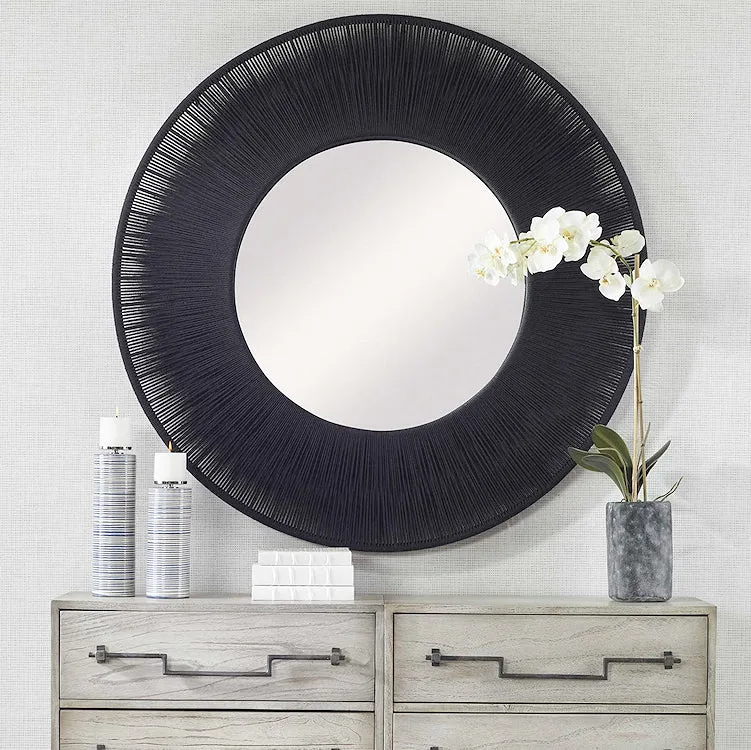 Islands Rope Weave Grande Black Coastal Wall Mirror