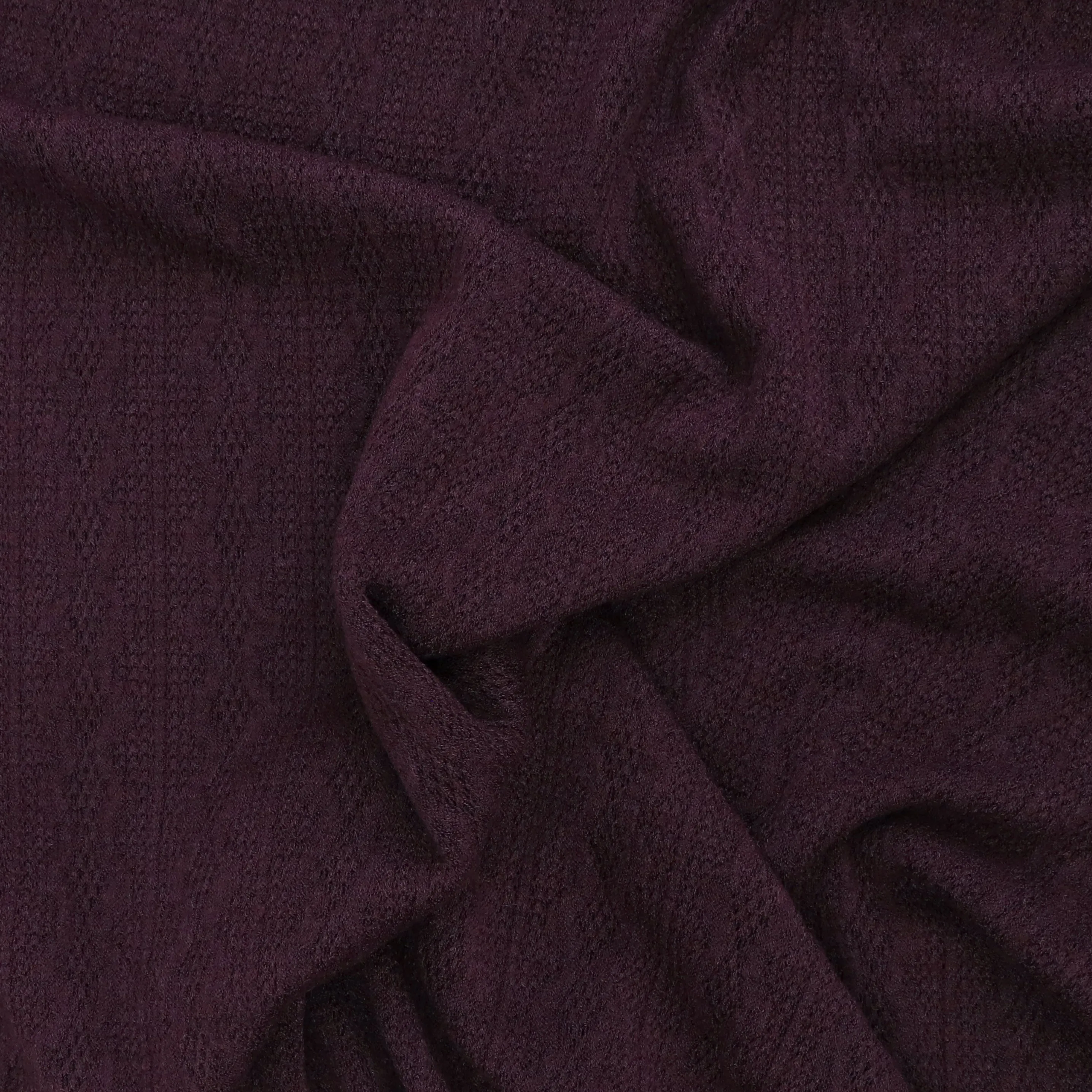 Jacquard Sweater Knit - Cable Ribbons - Plum - END OF BOLT 131cm