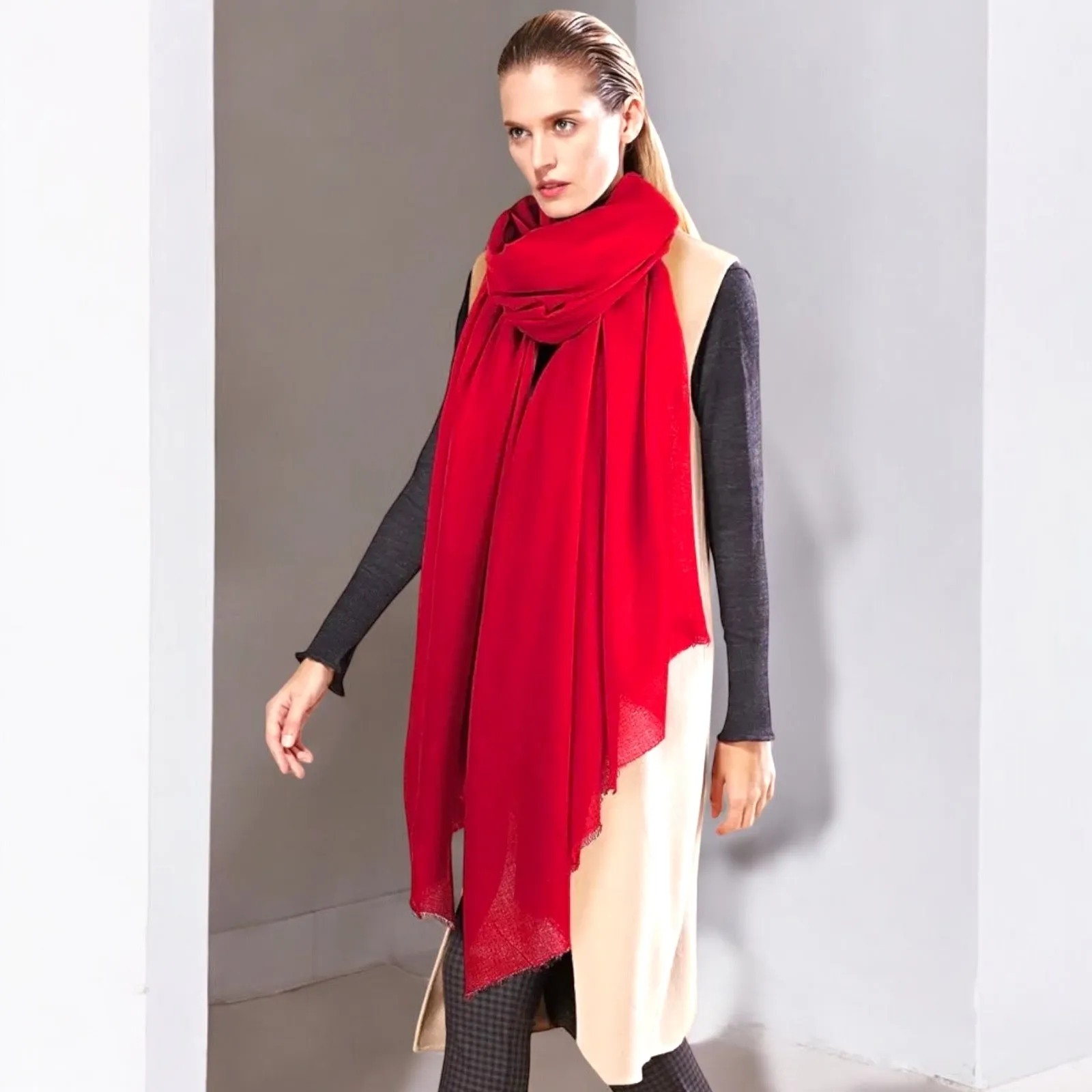 Julian Quartz 100% Pashmina cashmere oversized scarf/ wrap/ shawl-More colours available