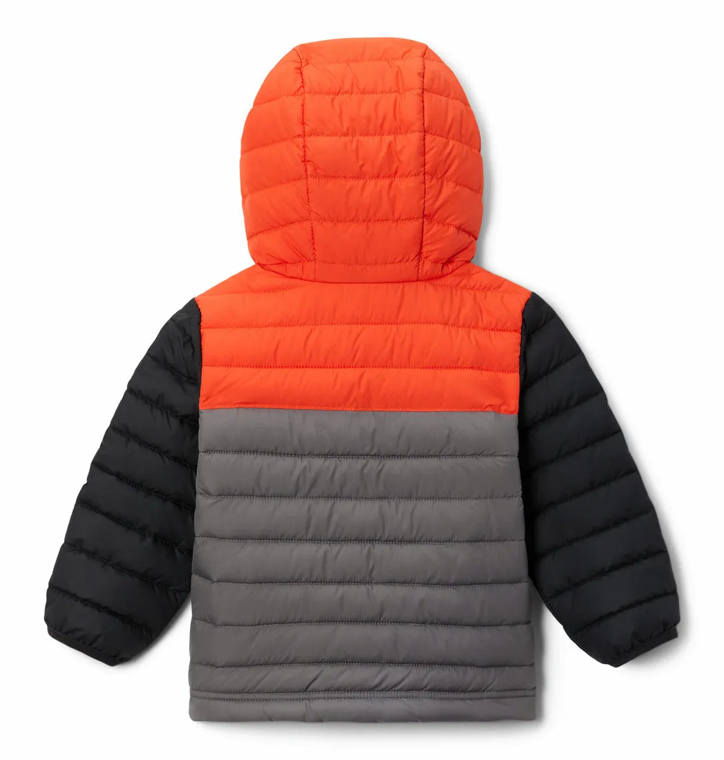 KID'S POWDER LITE BOYS HOODED JACKET - CITY GREY, RED