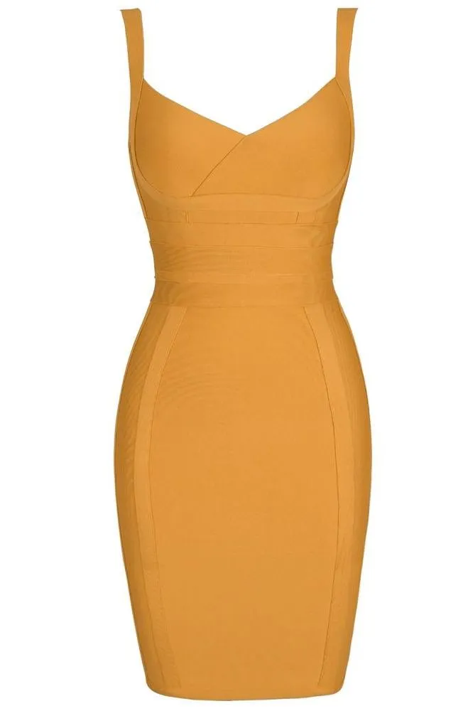 Kit Bandage Dress - Apricot Orange