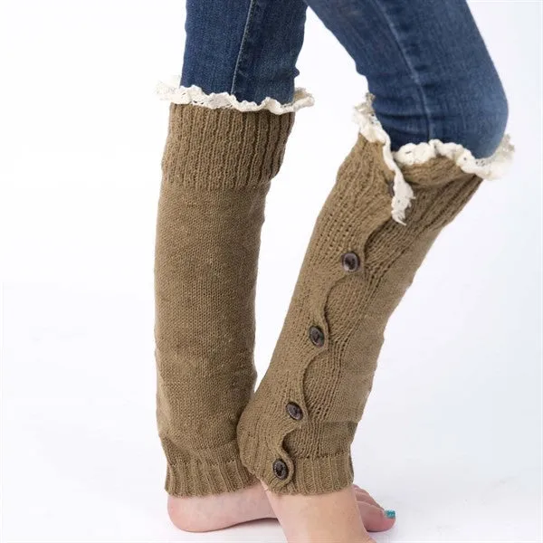 Lace and Button Leg Warmers