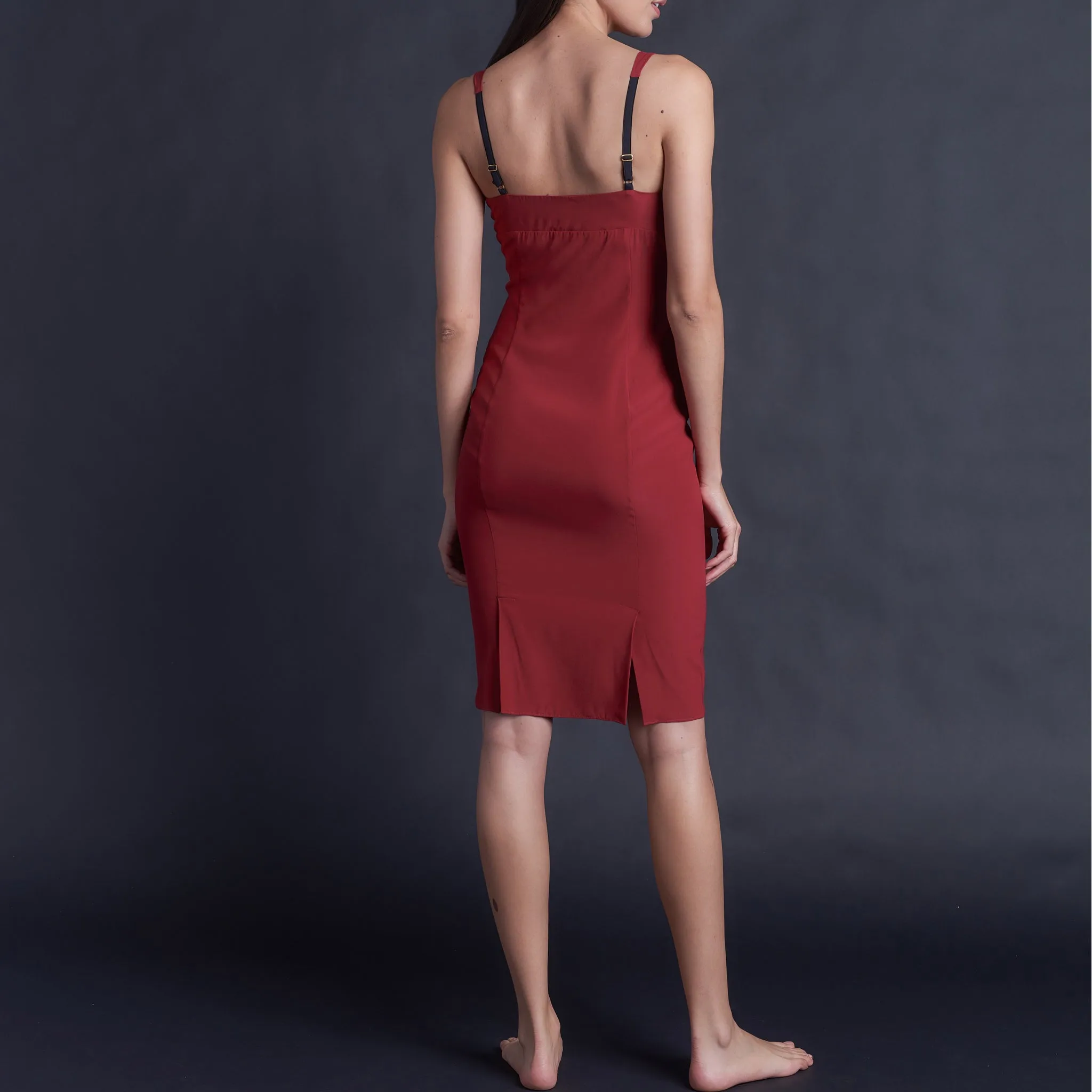 Laetitia Slip in Red Stretch Silk Charmeuse