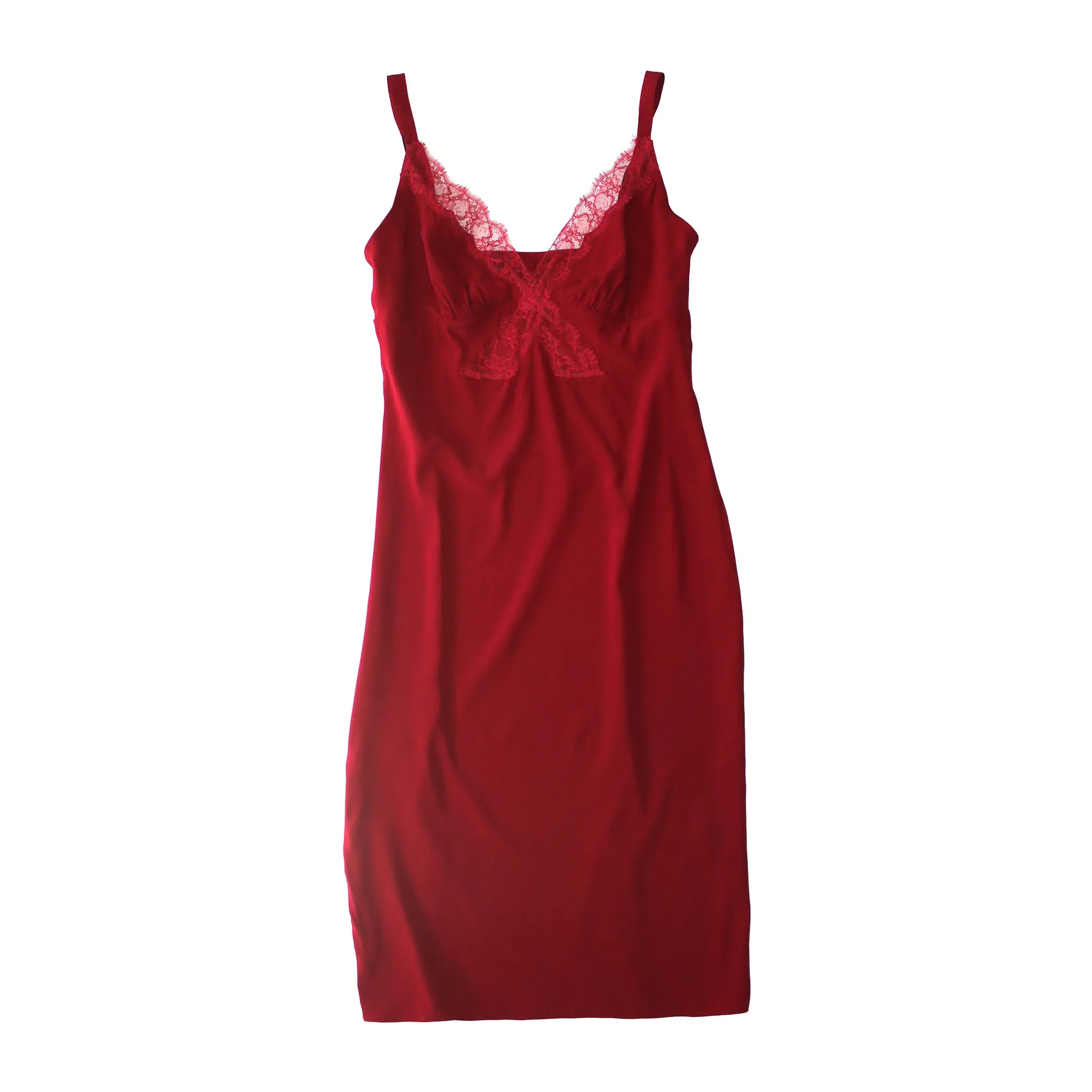 Laetitia Slip in Red Stretch Silk Charmeuse