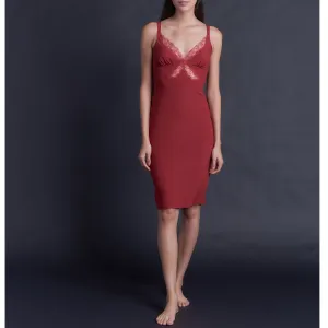 Laetitia Slip in Red Stretch Silk Charmeuse