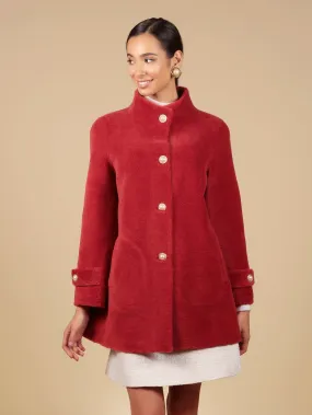 LAST CHANCE 'Eve' Wool Coat in Rosso