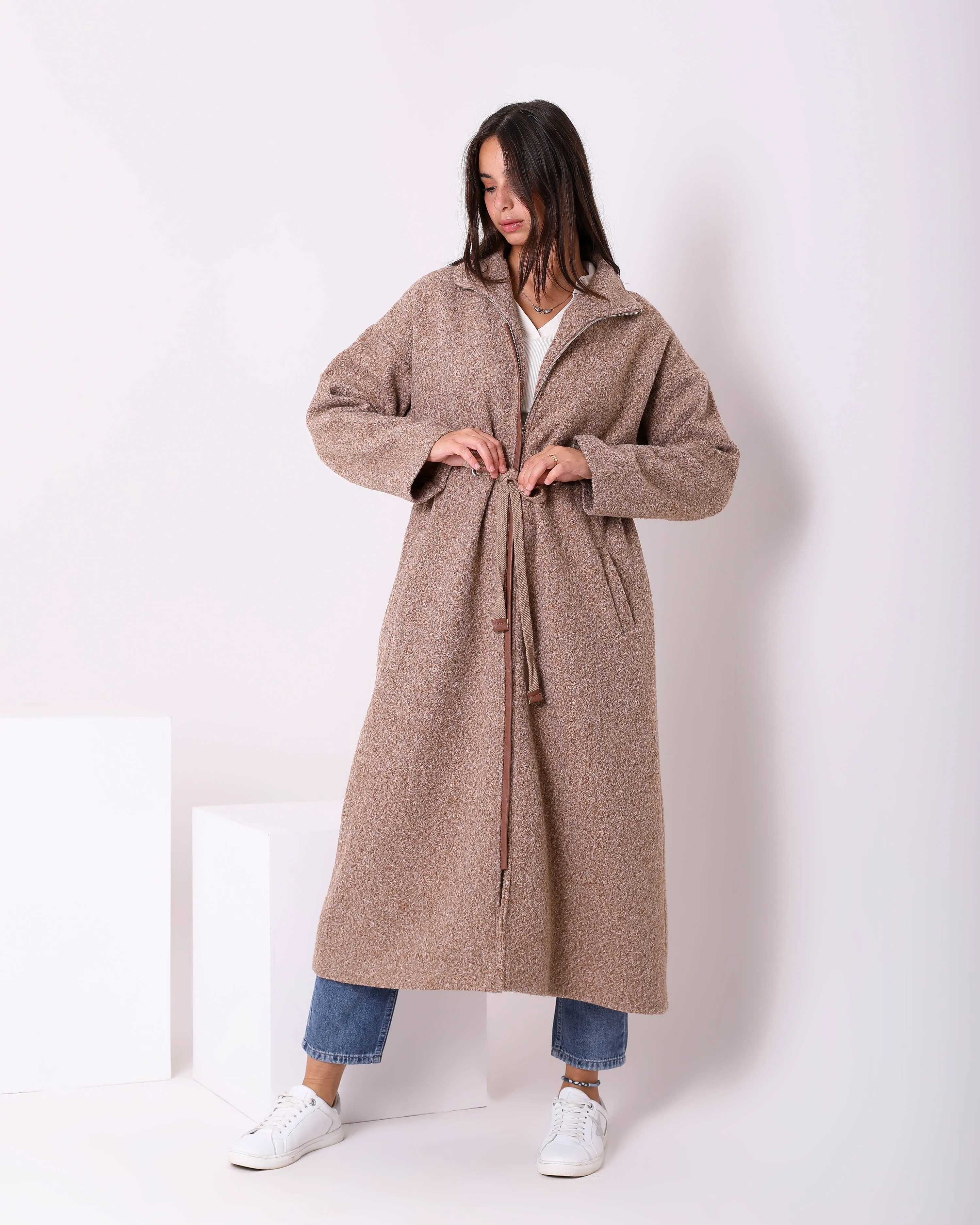 Long Wool Coat (W706) - Just4women