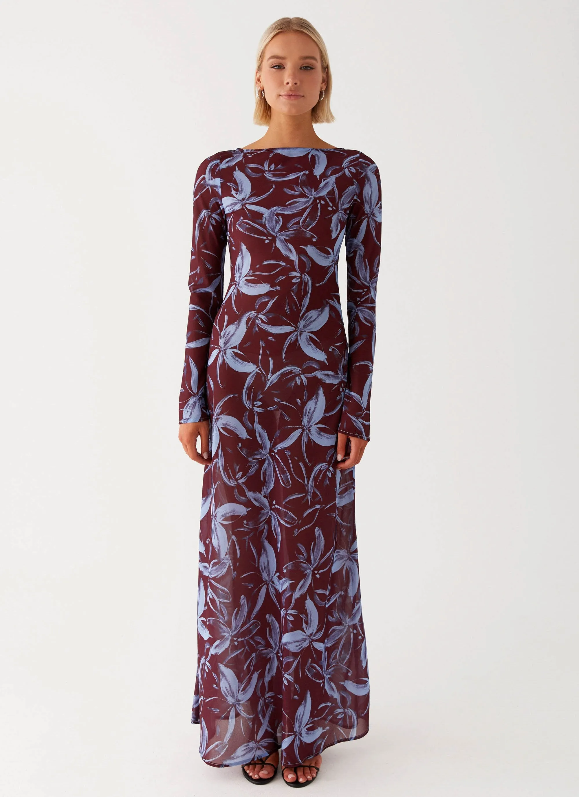 Lorde Maxi Dress - Brown Purple Floral