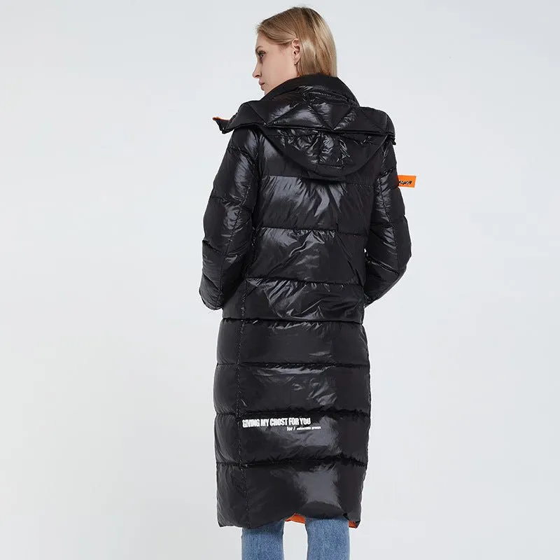 Luxy Moon Black Womens Puffer Jacket With Hood