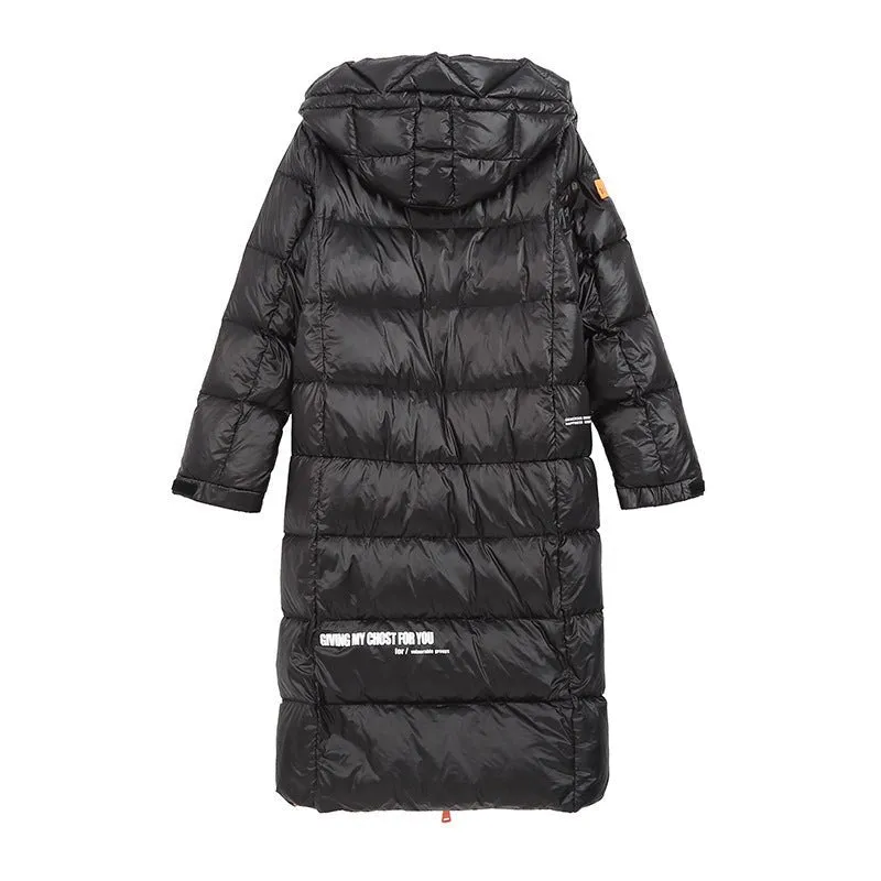 Luxy Moon Black Womens Puffer Jacket With Hood