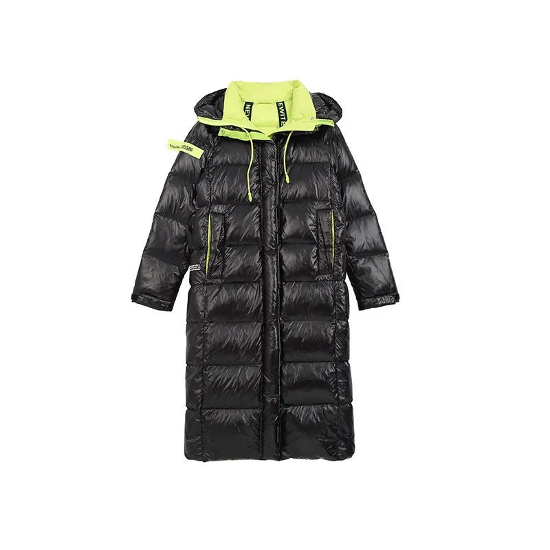 Luxy Moon Black Womens Puffer Jacket With Hood