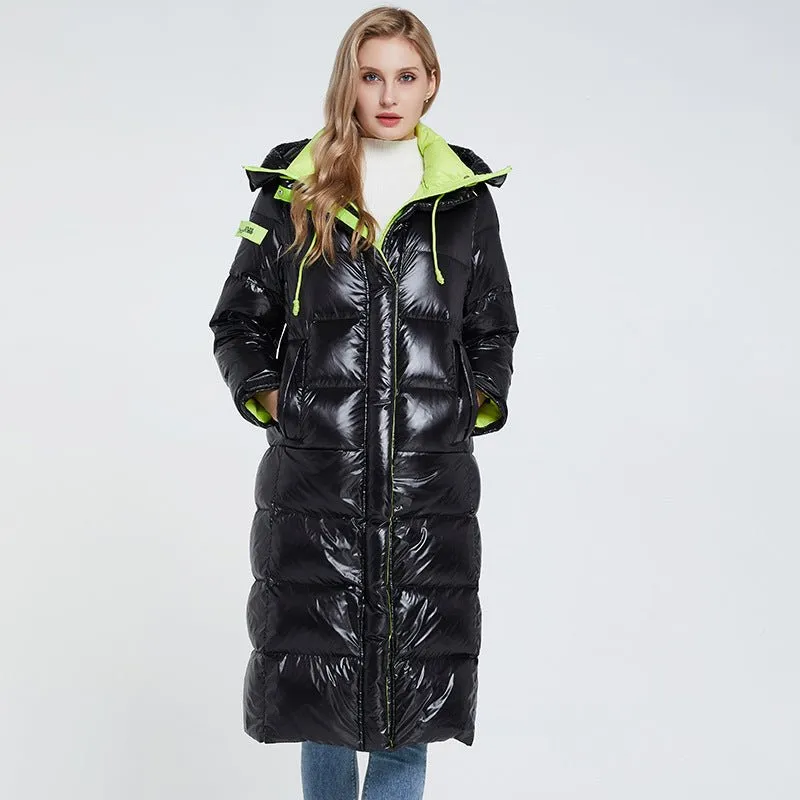 Luxy Moon Black Womens Puffer Jacket With Hood