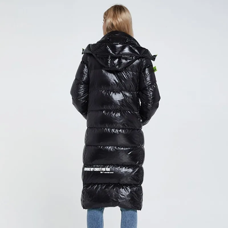 Luxy Moon Black Womens Puffer Jacket With Hood