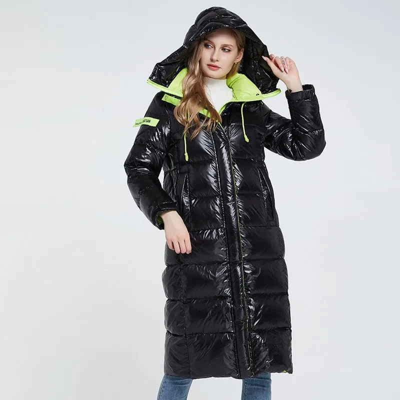 Luxy Moon Black Womens Puffer Jacket With Hood