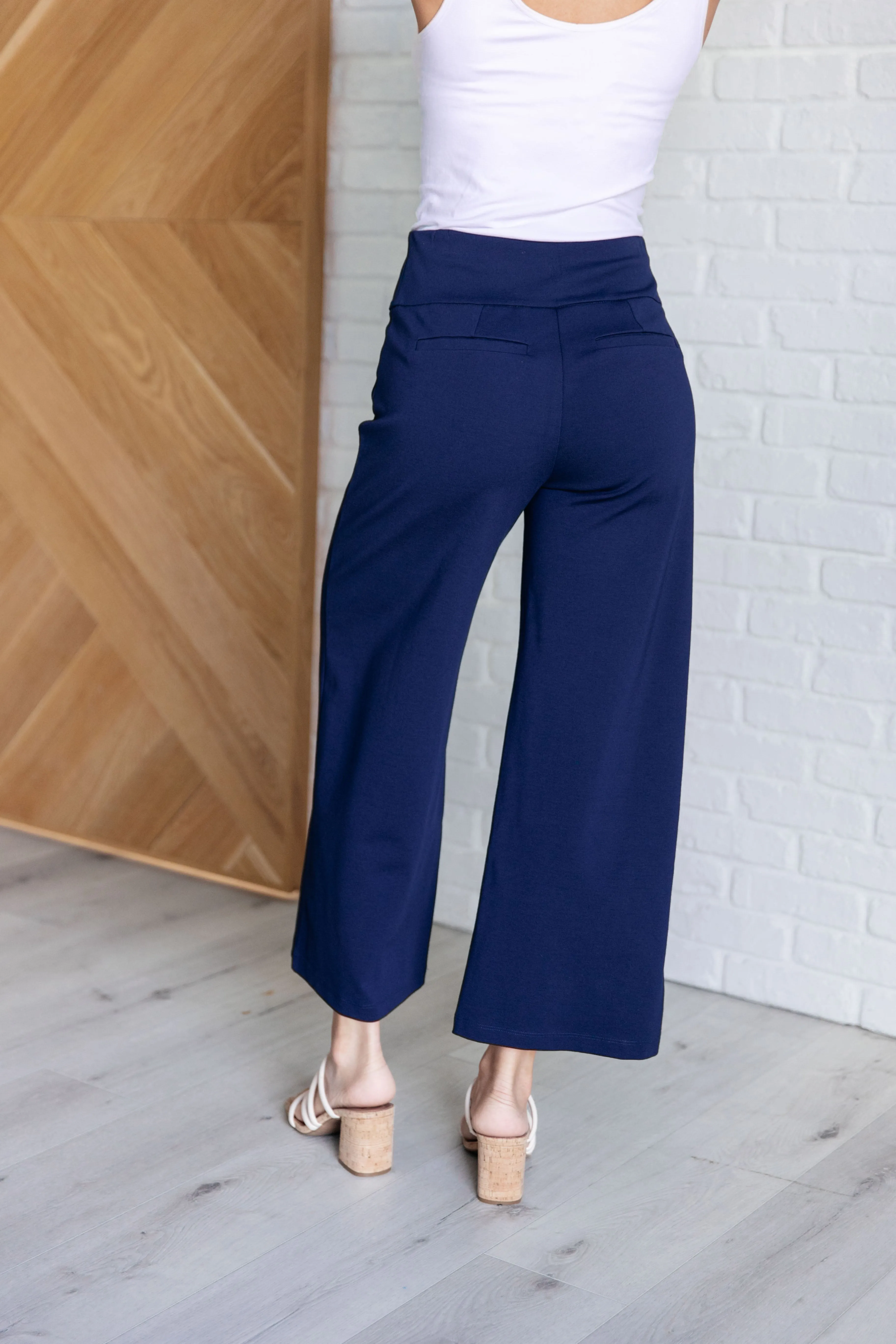 Magic Wide Leg Crop Pants in Navy - 10/10