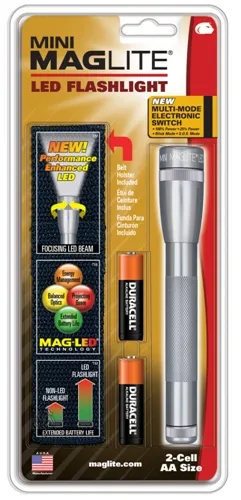 Maglite 2 AA Grey LED w- Nylon Sheath