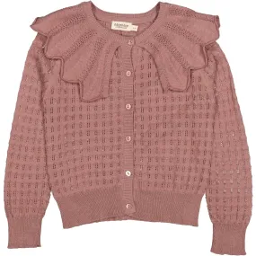 MarMar Cotton Rayon Knit Lace Dusty Mauve Thalla Cardigan