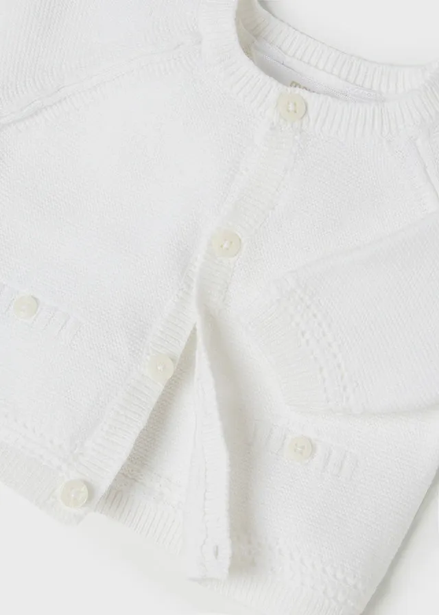 Mayoral White Knitted Cardigan