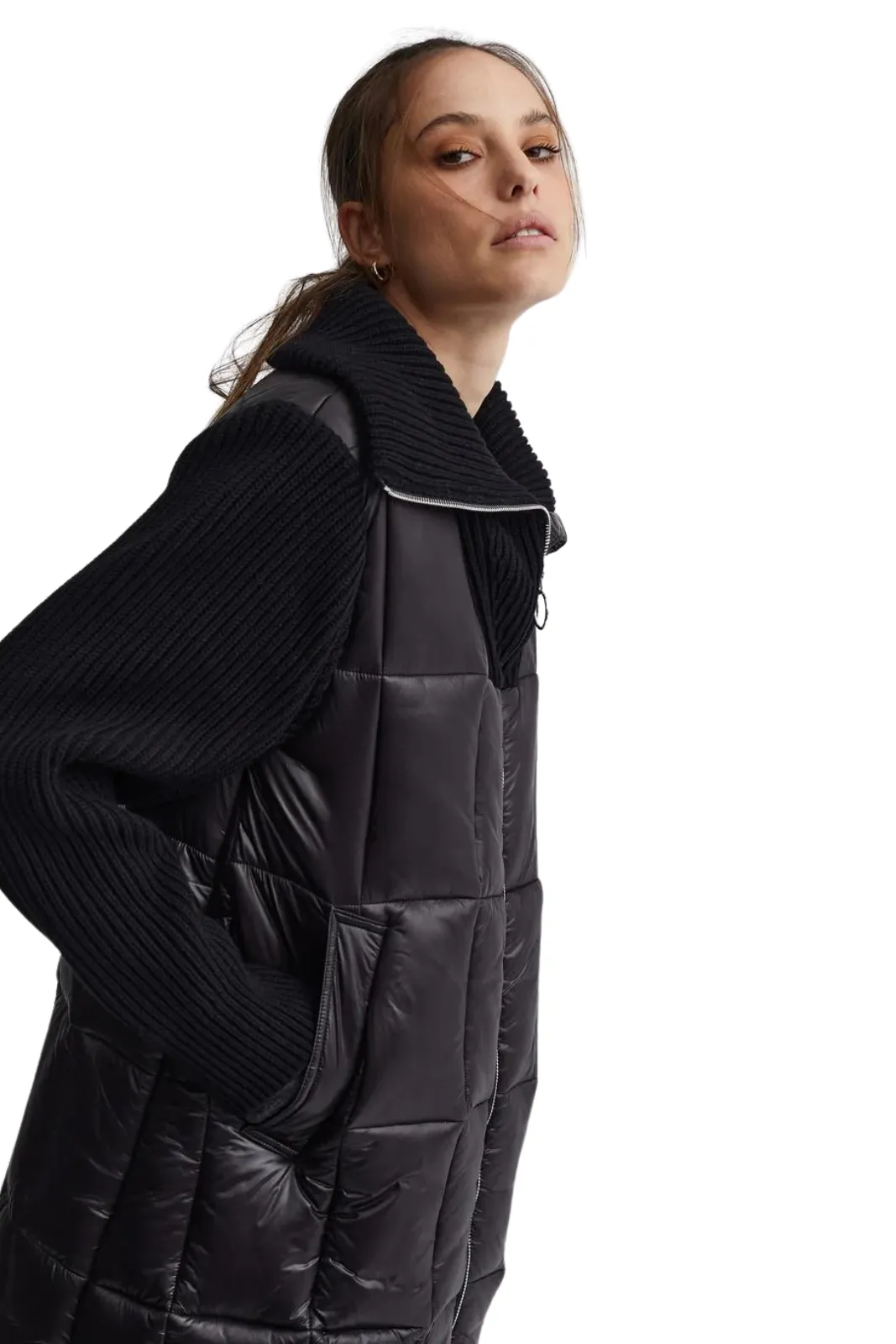 Mayten Knit Puffer Jacket Black