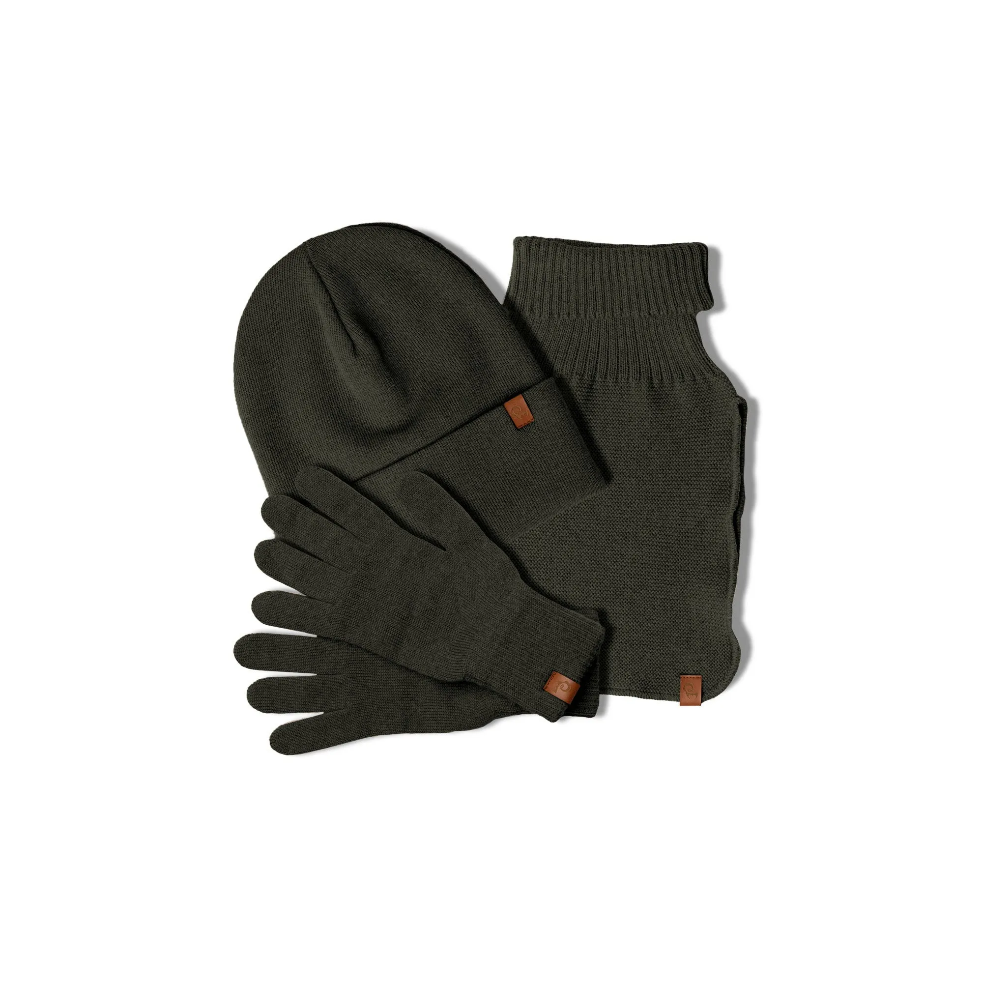 MENIQUE Knit Beanie, Scarf & Glovees 3-Piece