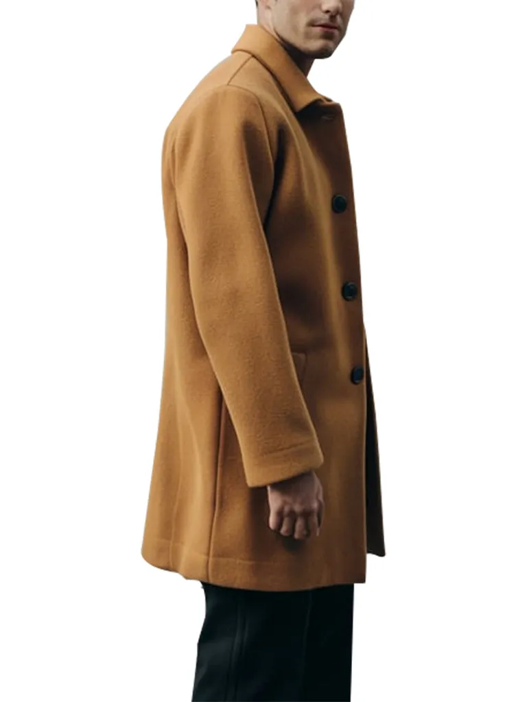 Men's Classic Camel Wool Overcoat