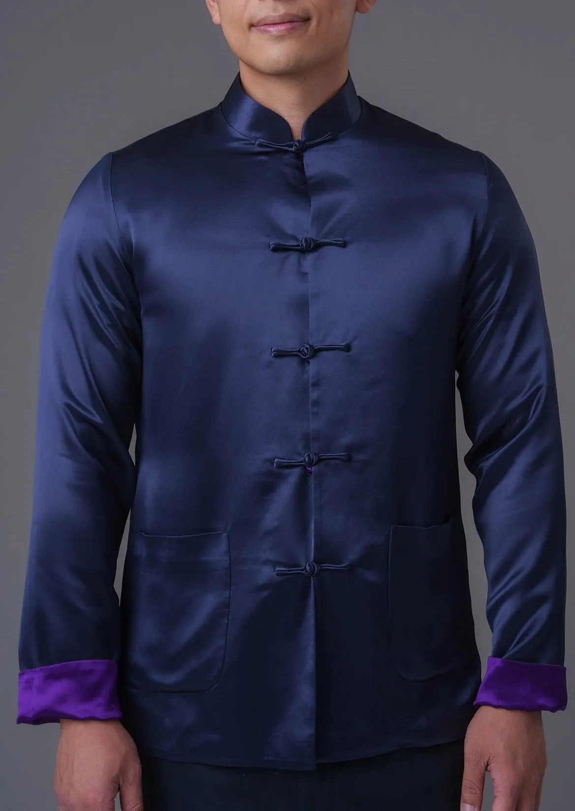 Men's Reversible Tang Jacket (Navy/ Purple)