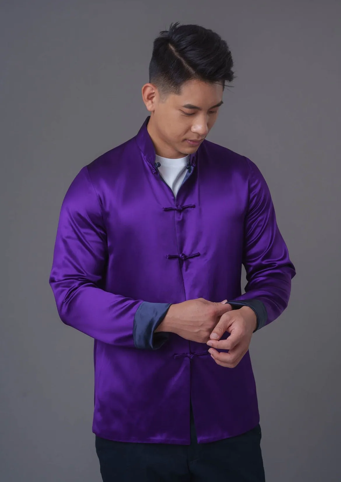 Men's Reversible Tang Jacket (Navy/ Purple)