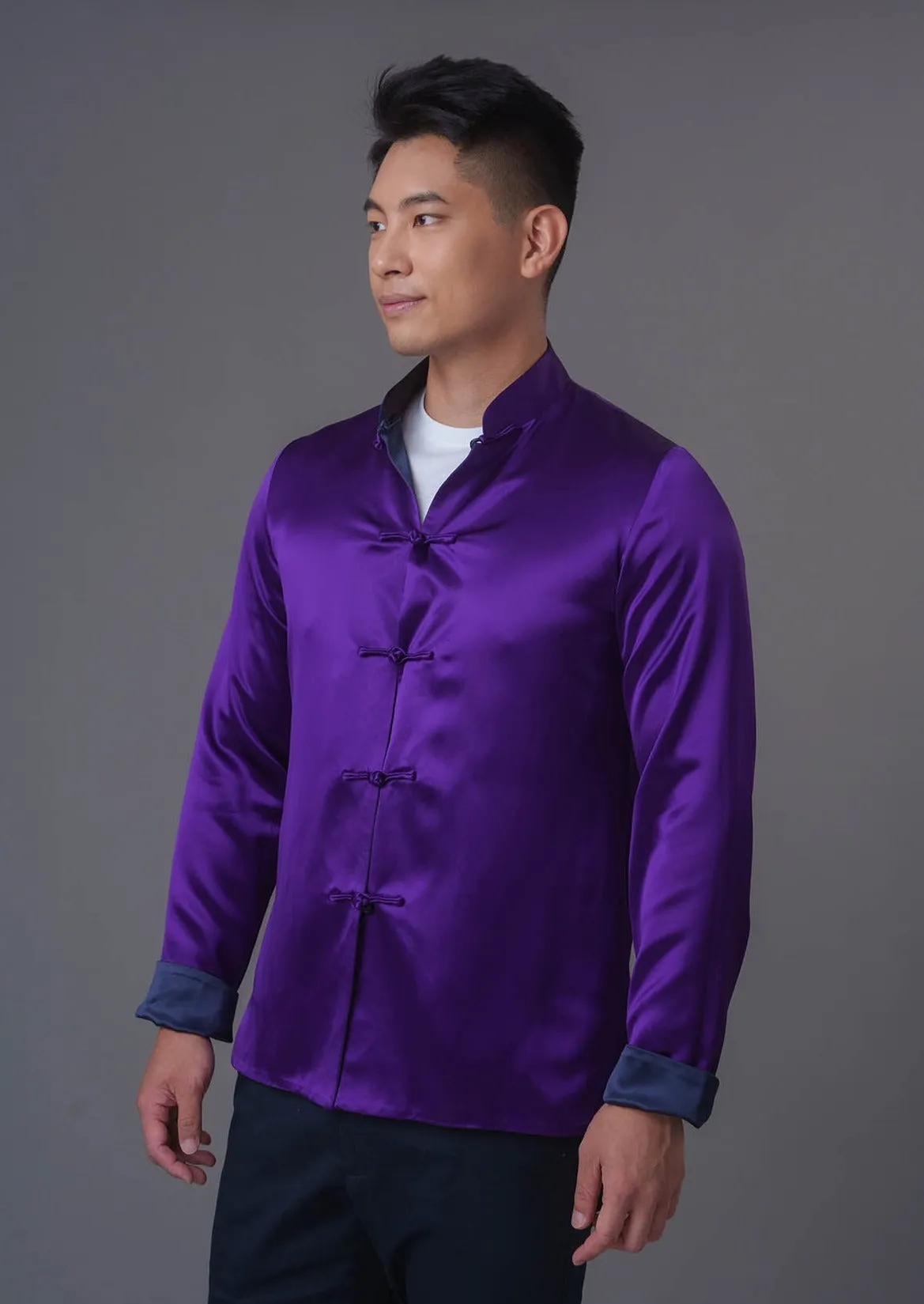 Men's Reversible Tang Jacket (Navy/ Purple)