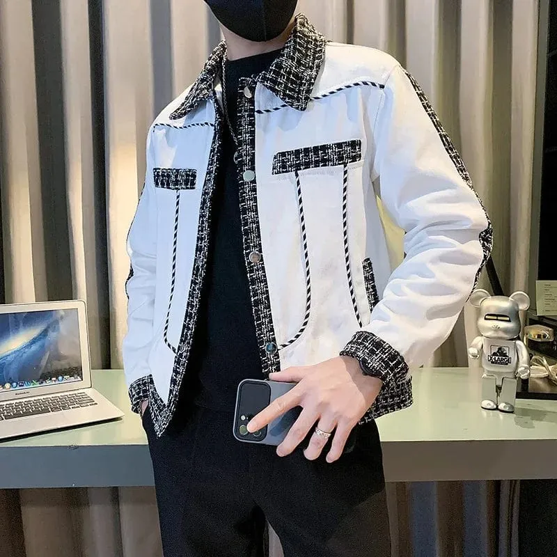 Men's Thick Warm Patchwork Puffer Jacket – Casual Hip-Hop Style Button Overcoat