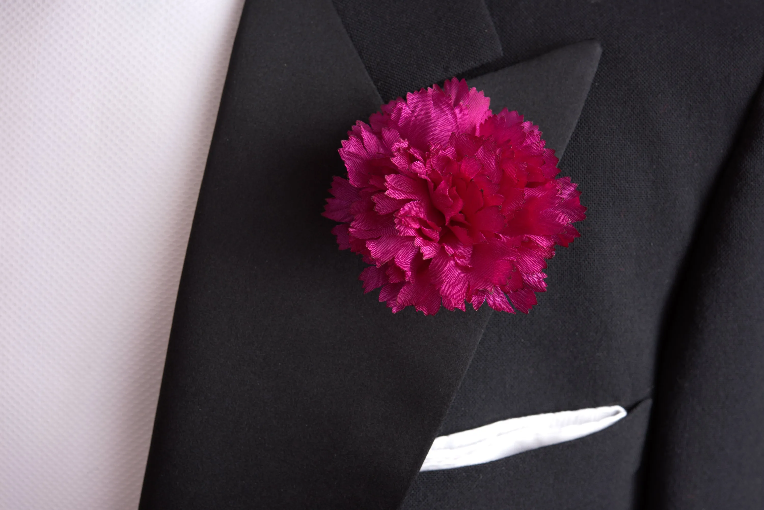 Mini Purple Carnation Silk Boutonnière Flower