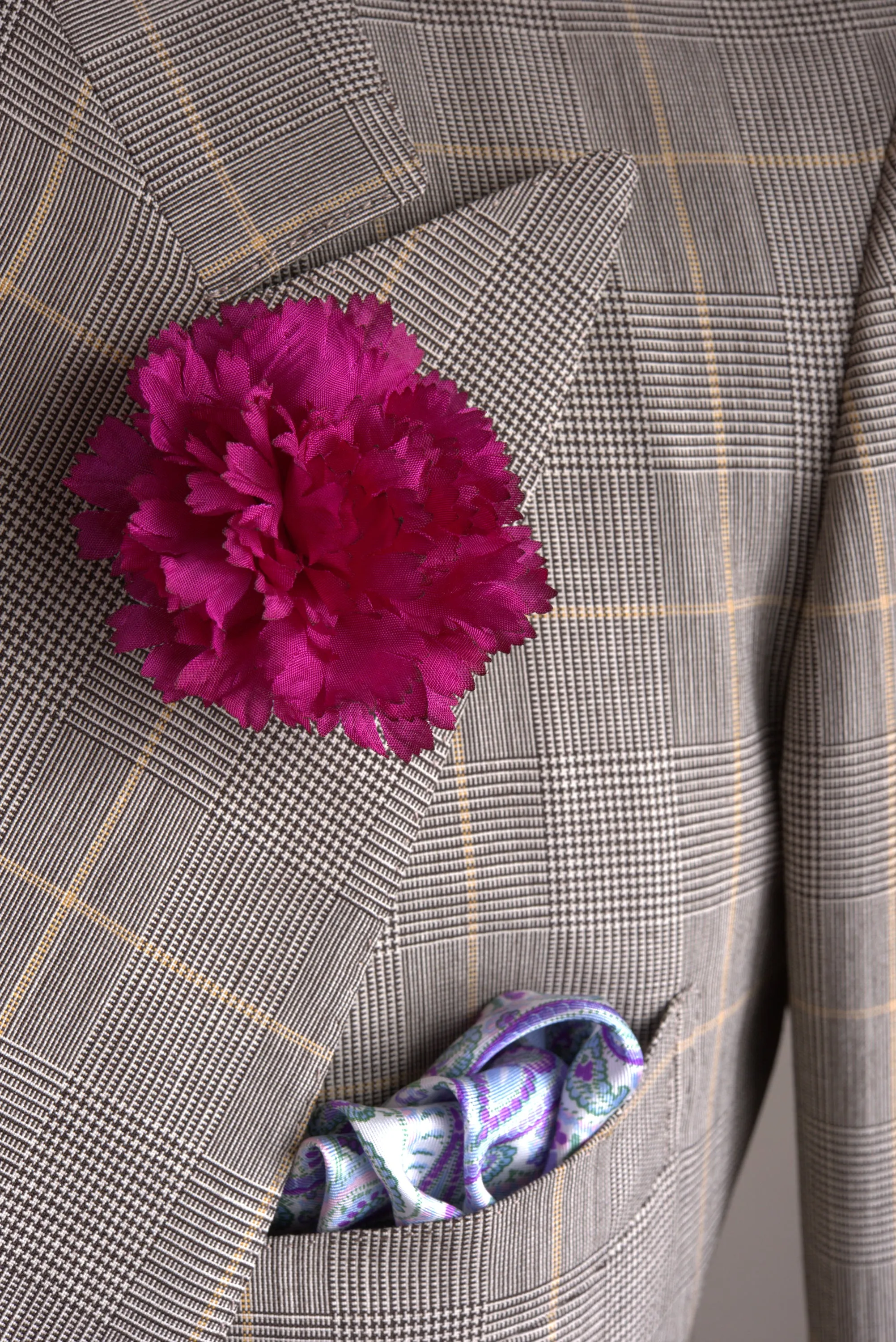 Mini Purple Carnation Silk Boutonnière Flower