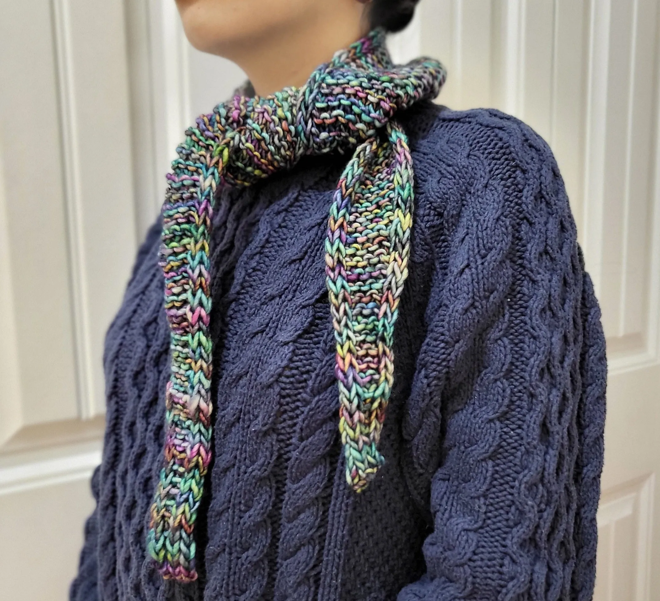 Mini Scarf - Sophie Scarf - 100% Merino Wool - Hand knitted -  Soft and Warm