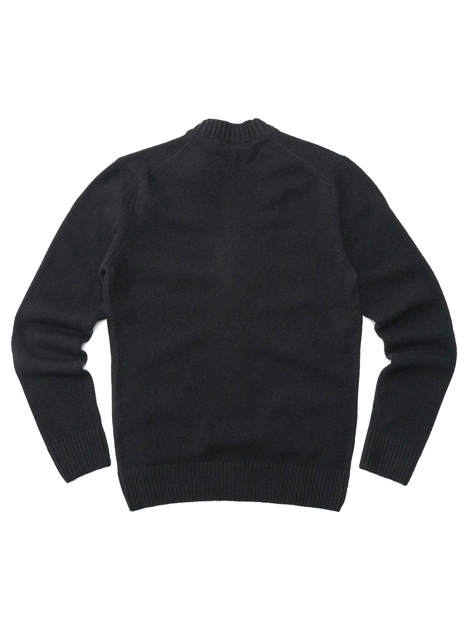 M_LAMBSWOOL CARDIGAN PROFILE FOX PATCH_BLACK