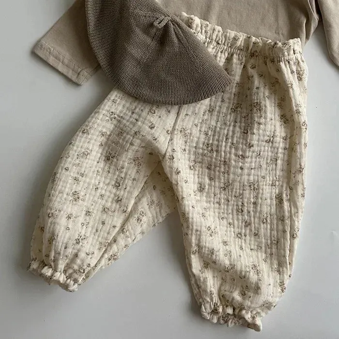 Muslin Cotton Newborn Infant Baby Boys Girls Loose Pants Casual Lantern Pants Full Pants