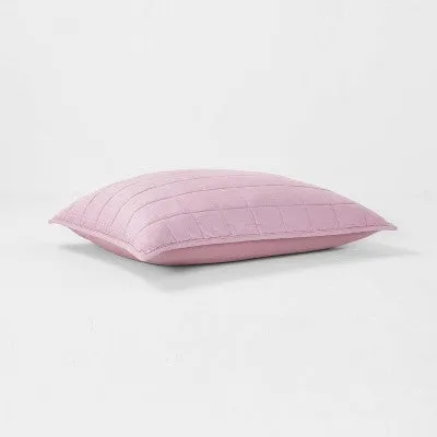 New - Casaluna 1-Piece Pillow Sham Linen-Blend OEKO-TEX Sophisticated, Mauve, King