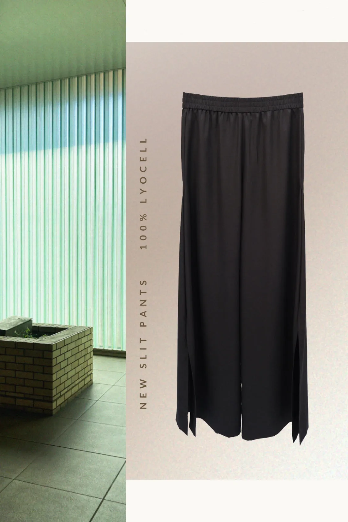 New_ SLIT PANTS / Lyocell TENCEL soft twill structure