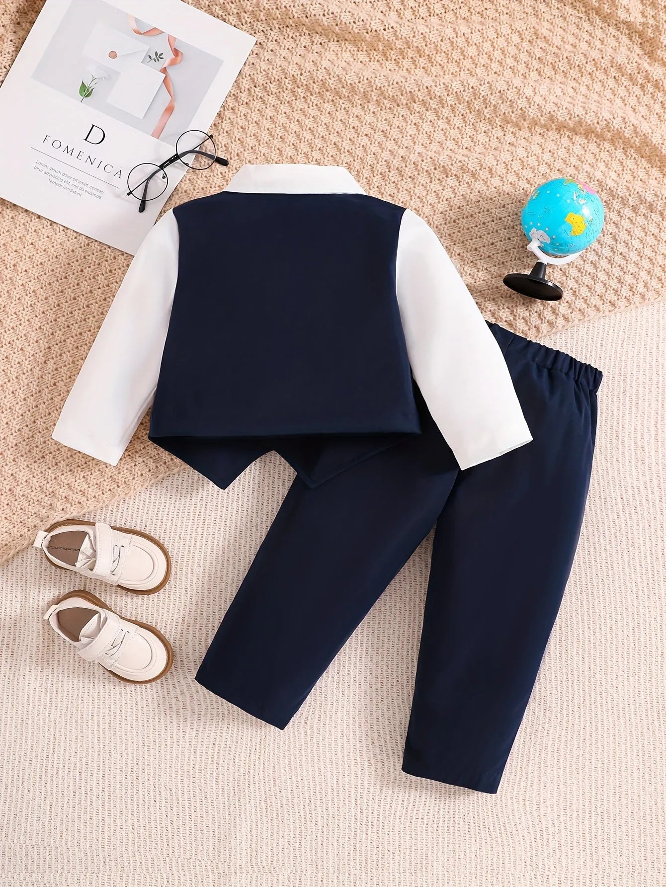 Newborn Baby Boy Formal Tuxedo Suit with Bowtie