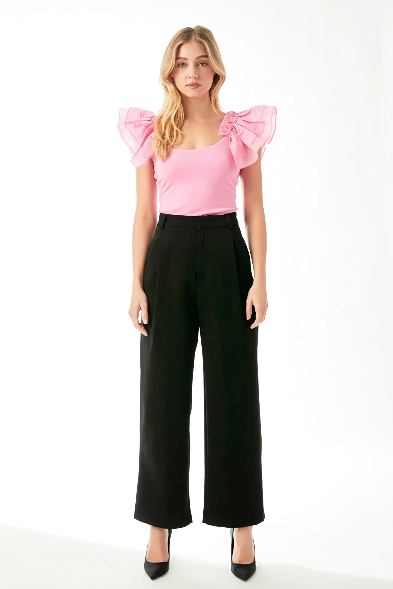 Organza Ruffle with Knit Top